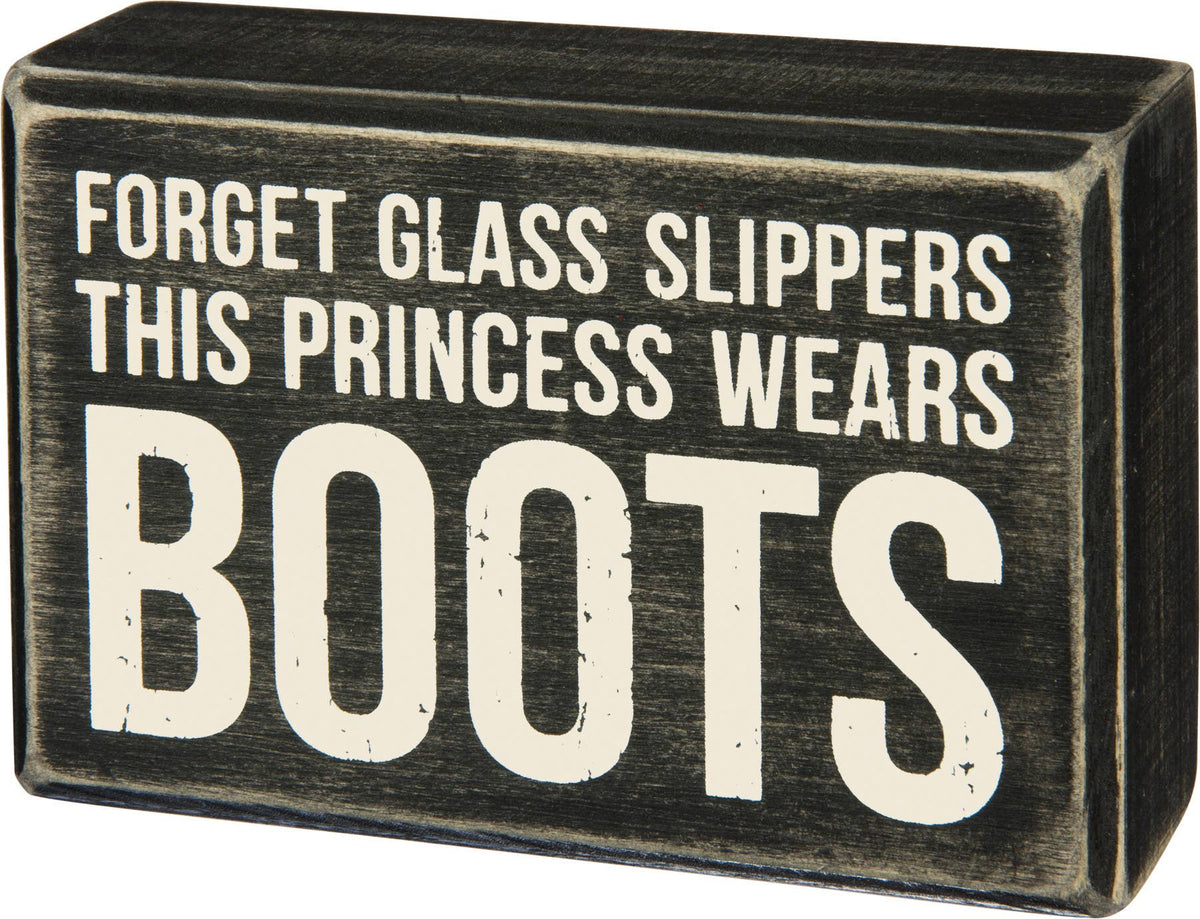 Princess Wears Boots Box Sign