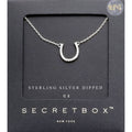 Sterling Silver Dipped CZ Horseshoe Pendant Necklace