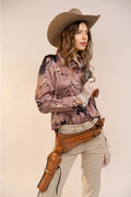 Satin Western Vintage Print Shirt