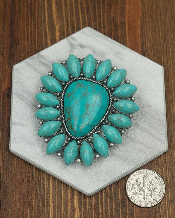 Blue or White Turquoise Stone Scarf / Wild Rag Slide