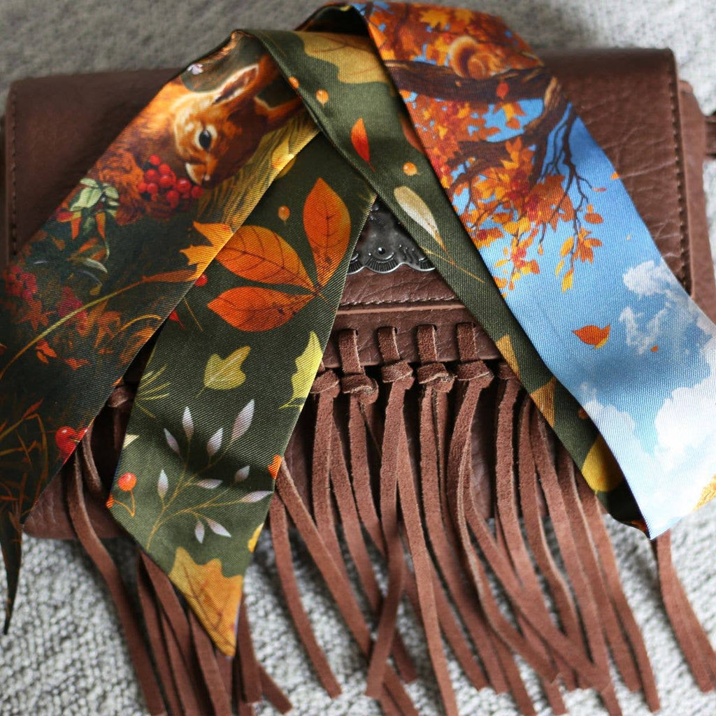 Country Squirrels Silk Twilly Scarf