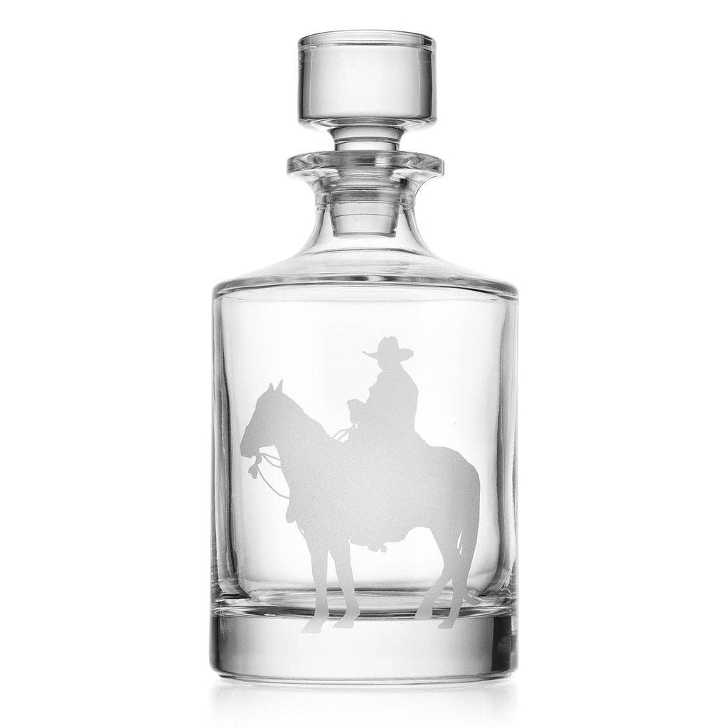 Prairie Cowboy Crystal Decanter