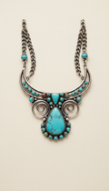 Silver turquoise statement necklace