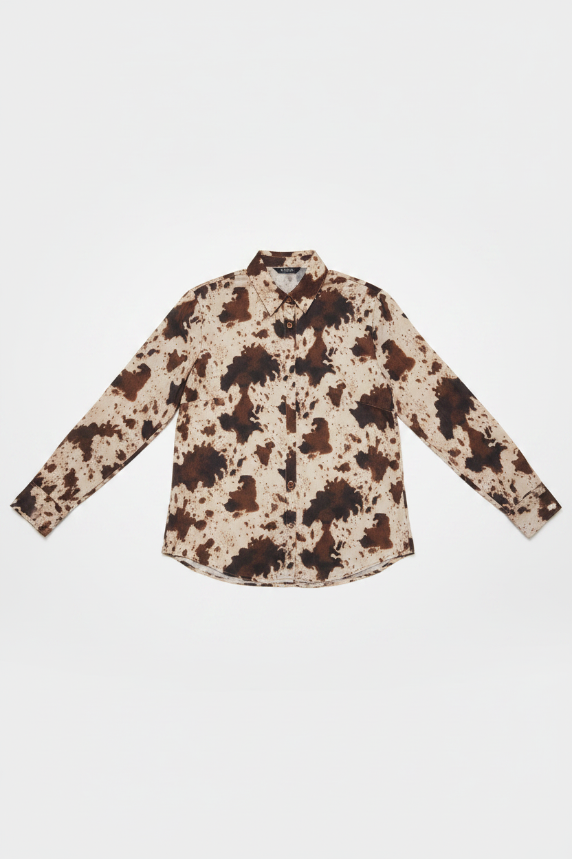 Cow Print Blouse