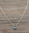 Horseshoe Necklace with Imitation Turquoise Stone