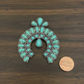 Blue Turquoise Stones Squash Blossom Scarf / Wild Rag Slide