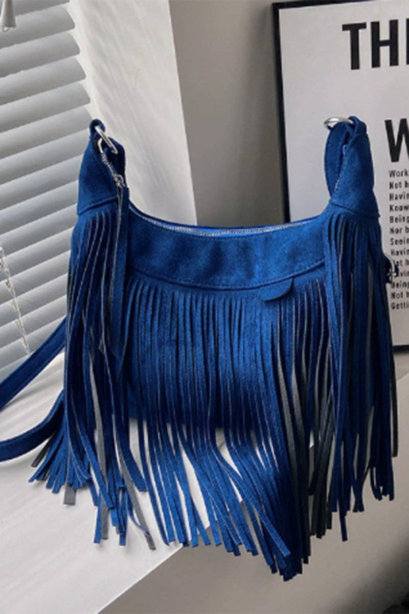 Bohemian Tassel Suede Hobo Bag