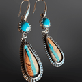 Faux Turquoise Ribbon Cut Earrings - The Farmstead Workshop