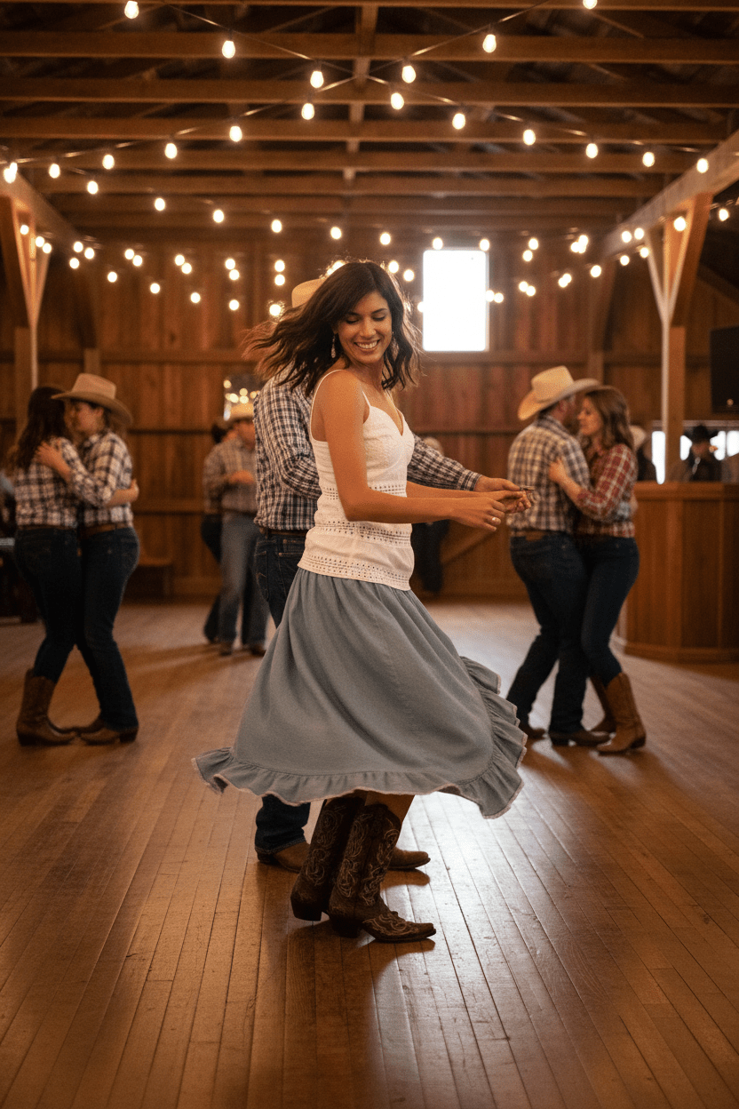 Hi/lo ruffled denim skirt - The Farmstead Workshop