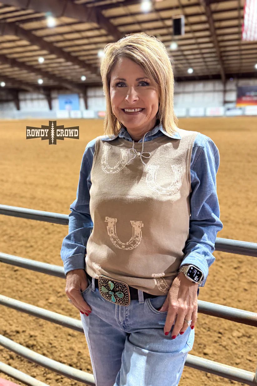 Horseshoe Honey Sleeveless Sweater - The Farmstead Workshop