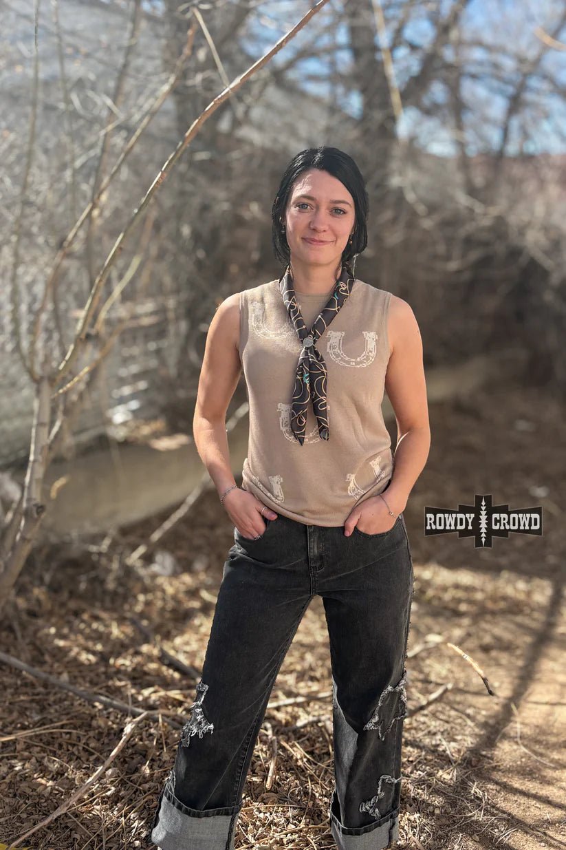 Horseshoe Honey Sleeveless Sweater - The Farmstead Workshop