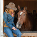 Jane Beaded Denim and Leather Blazer - The Farmstead Workshop