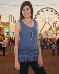 Scoop Neck Ruffle and Crochet Tank - The Farmstead Workshop