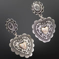Southwestern Heart Earrings - Faux Turquoise or White Buffalo - The Farmstead Workshop